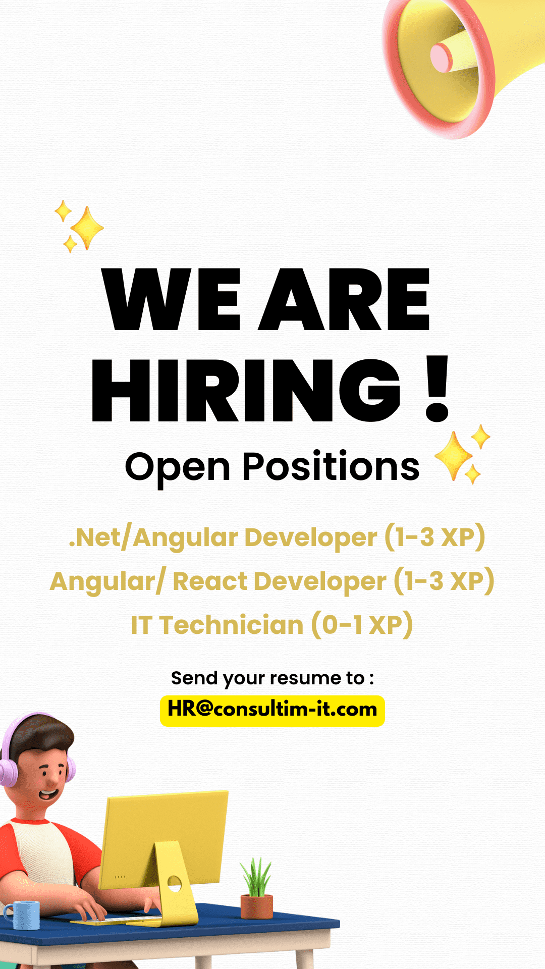 We are hiring Consultim-IT .Net Angular React IT technician Consultim-IT Recrutement